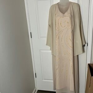 Azazie Apricot Chiffon Women's Dress Size L
